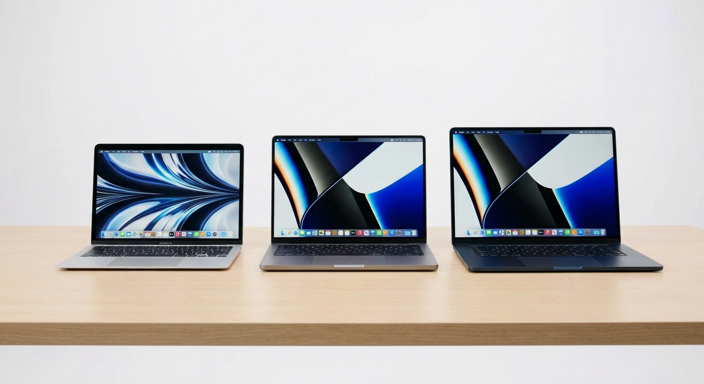 Side-by-side comparison of college laptops in different sizes
