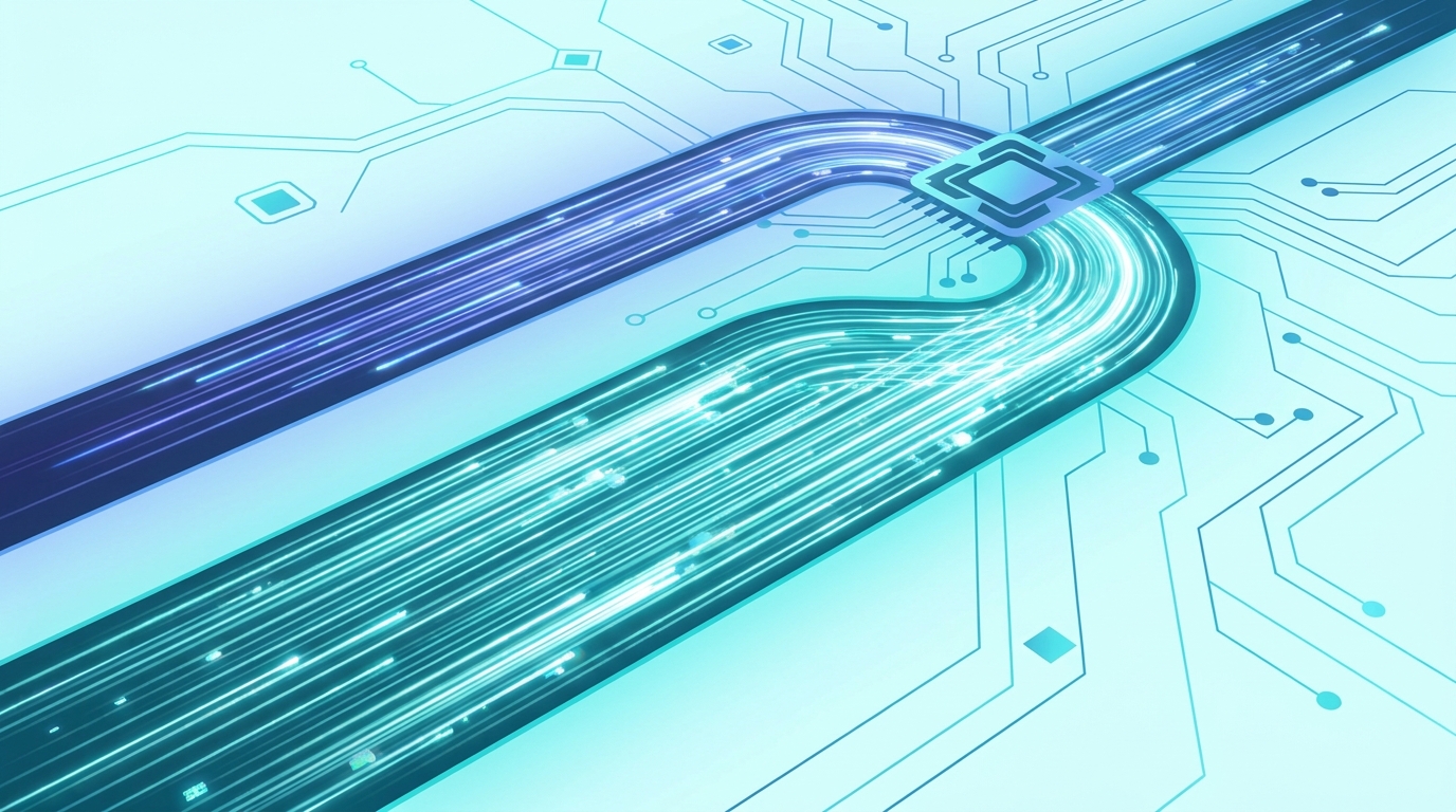 Conceptual illustration comparing PCIe 4.0 and PCIe 5.0 NVMe SSD data lanes