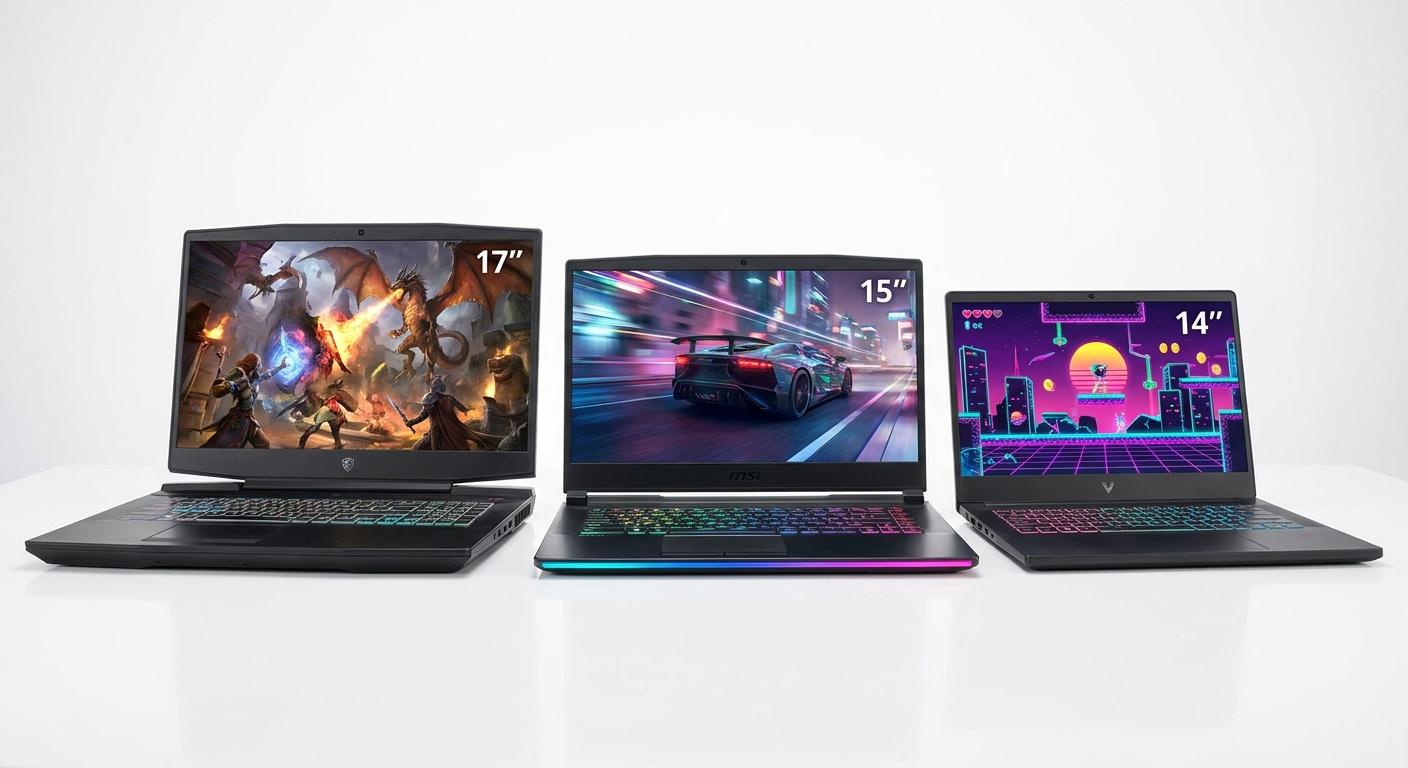 Three gaming notebooks compared side by side for 2026