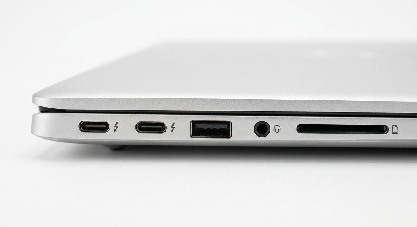 Ultrabook port selection showing Thunderbolt USB-C and connectivity options