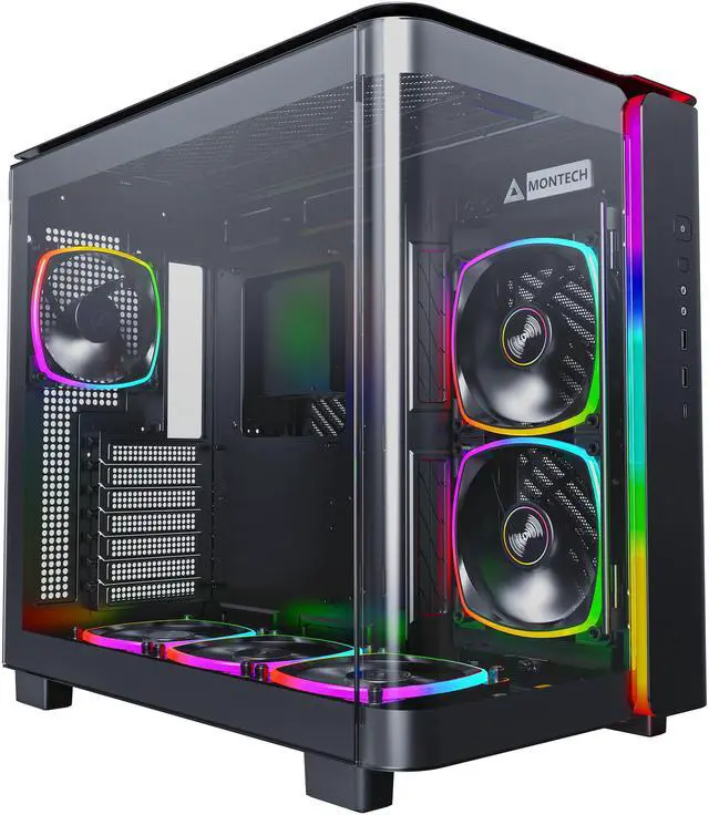 MONTECH KING 95 PRO dual-chamber ATX mid-tower case with curved tempered glass