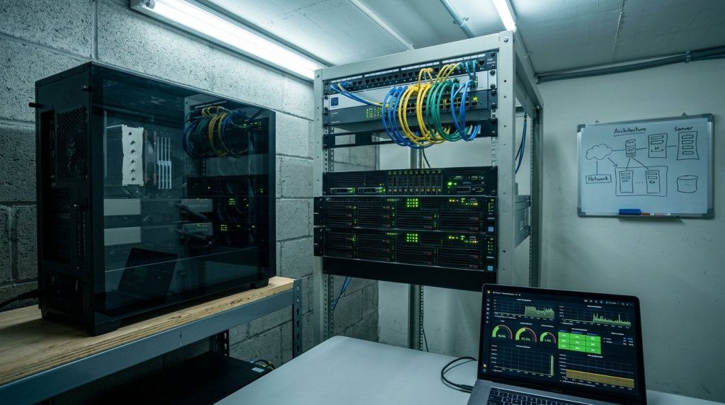 On-premise AI server and workstation room