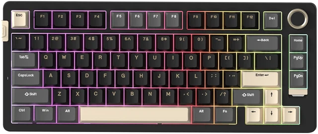 Rosewill Neon S75 wireless mechanical gaming keyboard with volume knob