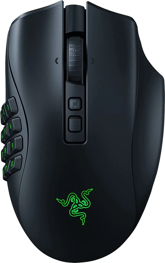 Razer Naga V2 Pro wireless MMO gaming mouse with swappable side button plate