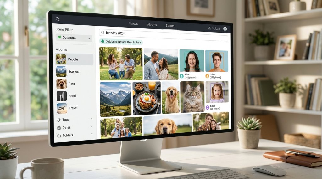 AI Photo Recognition Interface on a NAS Dashboard