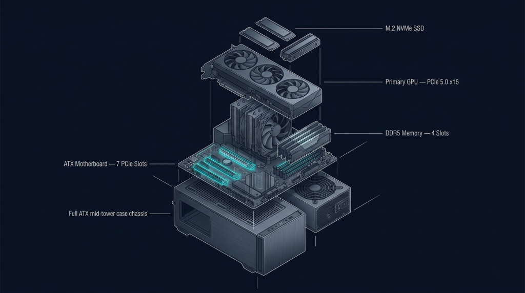 PC exploded isometric diagram