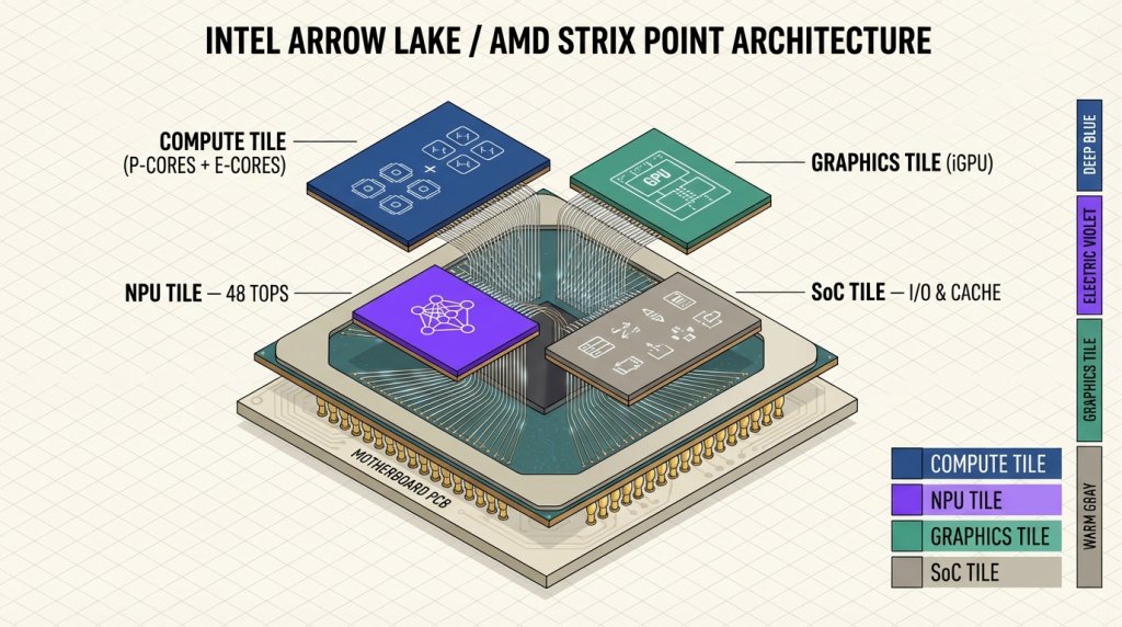 CPU Chiplet Architecture Educational Infographic