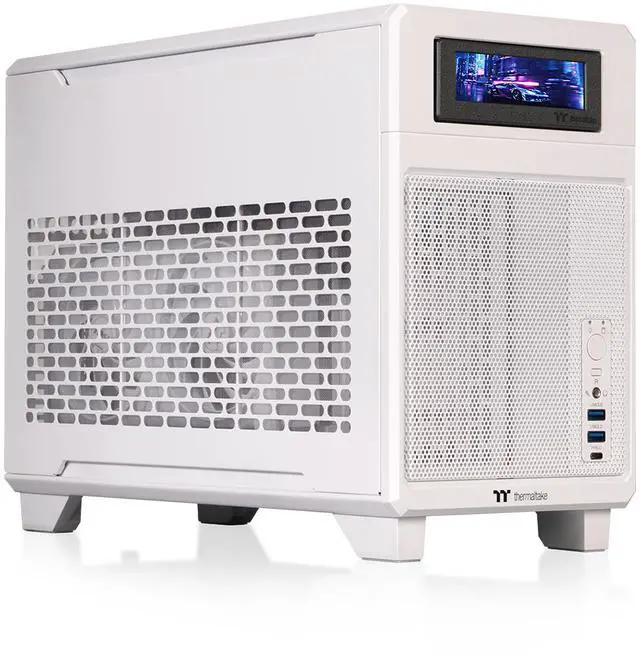 Thermaltake LCGS Traveler Mini-ITX gaming PC in a white chassis