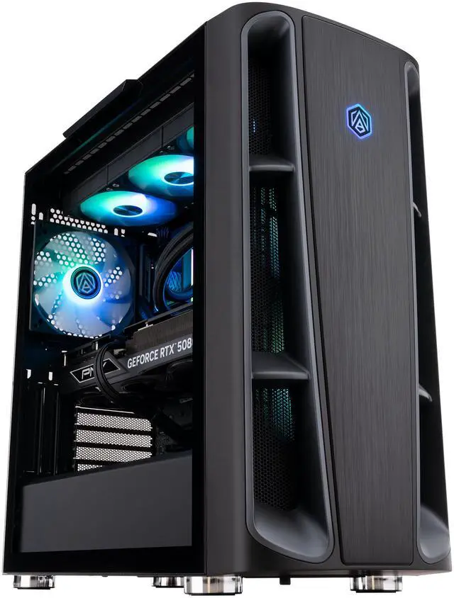 ABS Kaze II Ruby gaming desktop with tempered glass front panel, 360mm radiator and illuminated internal components