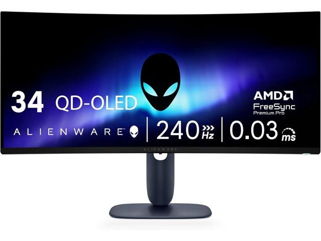 Alienware AW3425DW 34-inch curved QD-OLED ultrawide gaming monitor