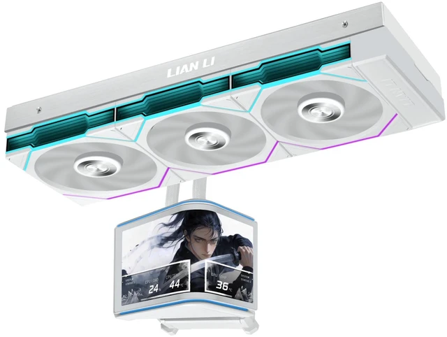 Lian Li HydroShift II OLED Curved 360TL liquid cooler in white