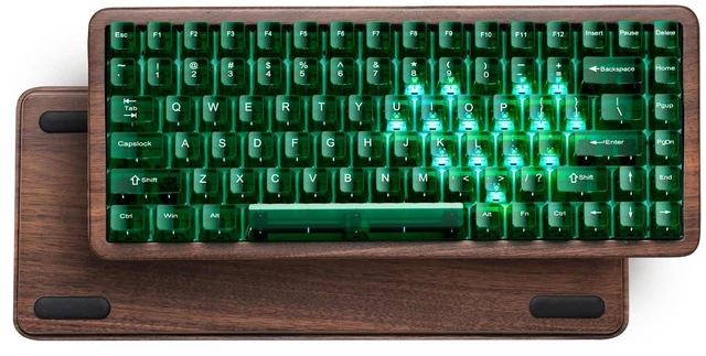 Womier WD75 wireless mechanical keyboard with wood accents