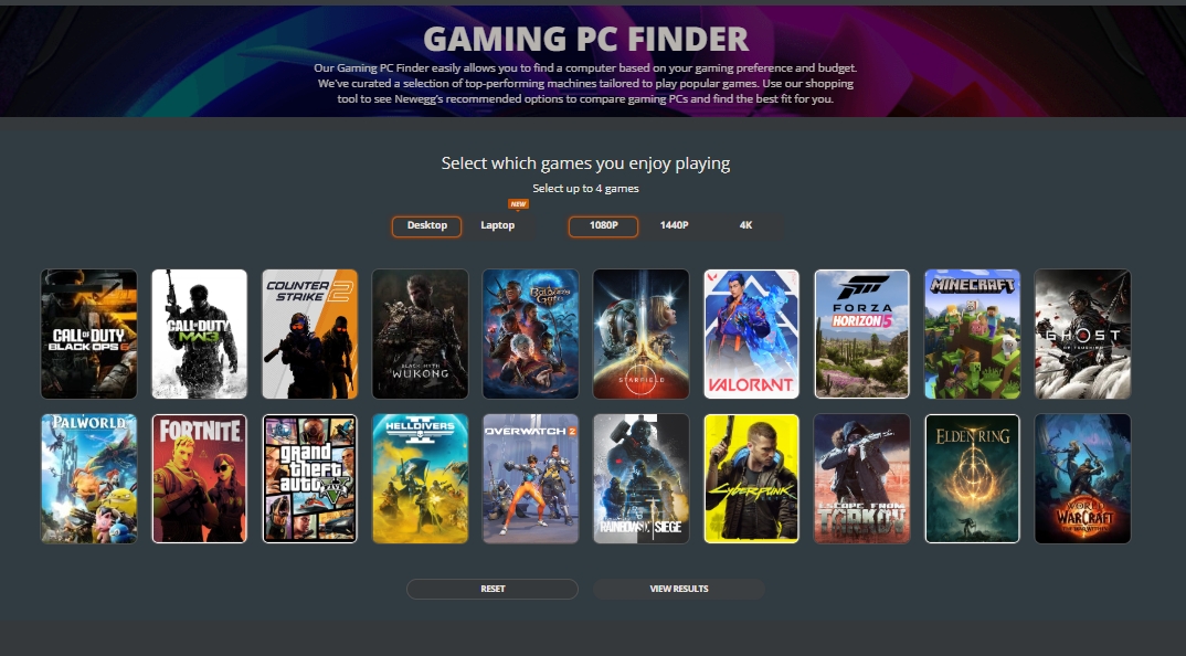 Gaming PC finder banner