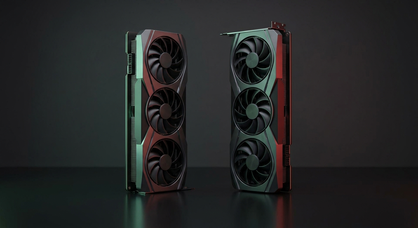 Two high-end graphics cards facing off