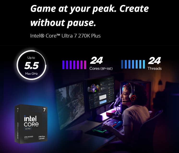 Arrow Lake Refresh Intel desktop CPUsIntel Core Ultra 270K/250K