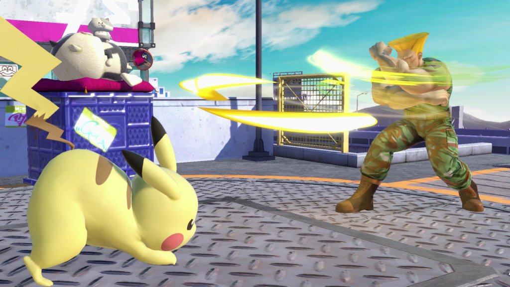 super smash bros guile pikachu