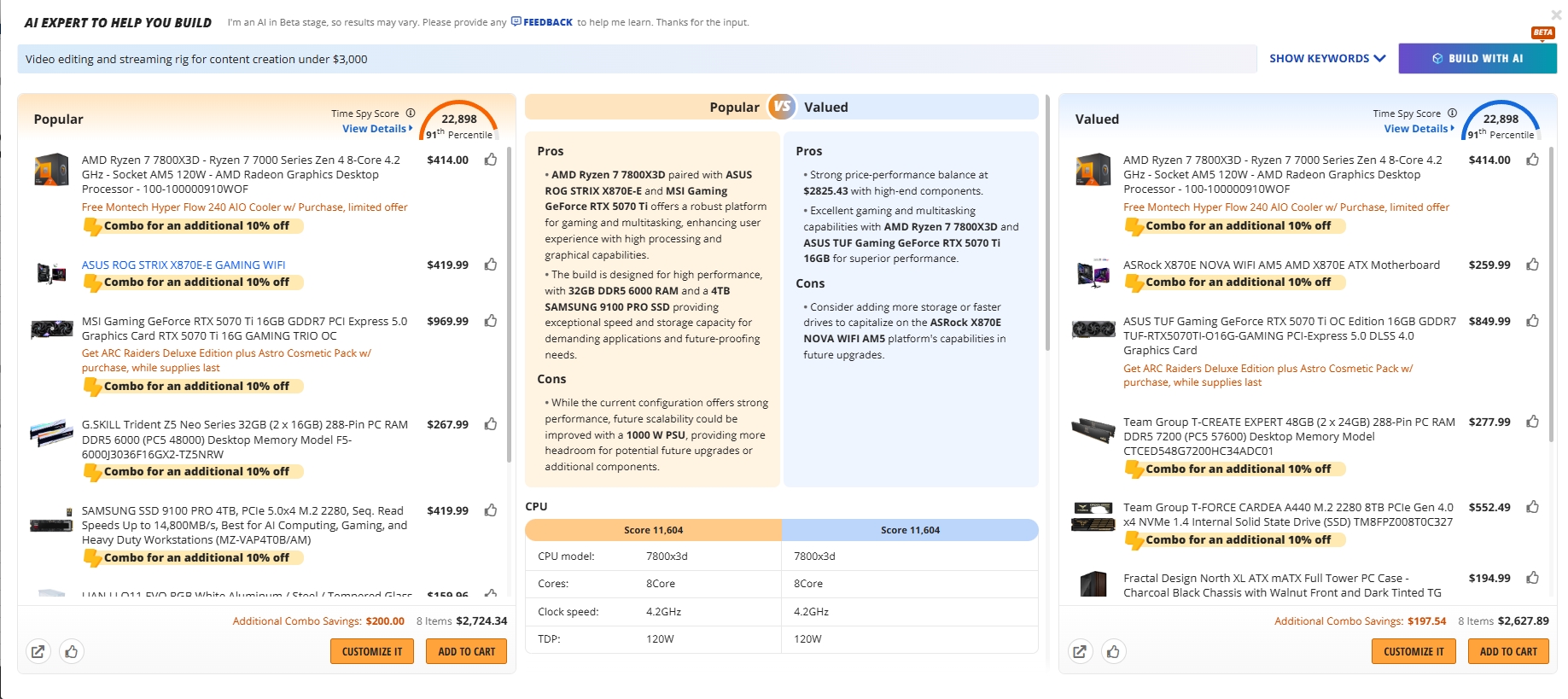 PC builder - select pc