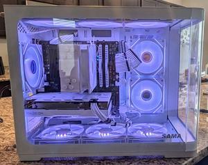未使用A&norma SR15 Ice Mint+Case Cool White SAMA 2851 MATX Mid-Tower PC Gaming Case, High-Airflow