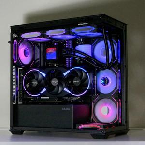 SAMA Glimpse RGB PCケース (ファンなし) SAMA PC CASE ATX 4 ARGB Fan Pre-installed, Type-C Mid Tower