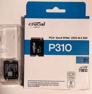 Crucial P310 1TB PCIe Gen4 2230 NVMe M.2 SSD - Up to 7,100