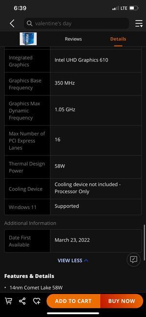 Intel Pentium Gold G6400 - Pentium Gold Comet Lake Dual-Core 4.0