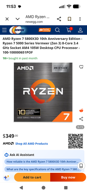 AMD Ryzen 7 5800X3D 10th Anniversary Edition - Ryzen 7 5000 Series
