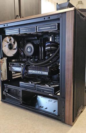 Lian Li LANCOOL 217 ATX Mid-Tower PC Case – Genuine Walnut Wood Accents, 5 Pre-Installed Fans, Great Airflow & Cable Management