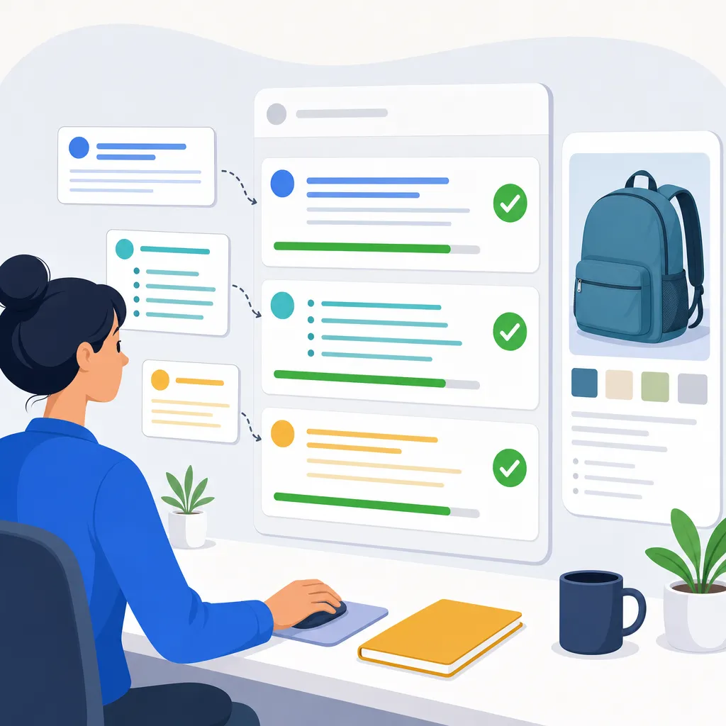 Checking a product title, selling points, and search terms separately with a character-counting tool before publishing