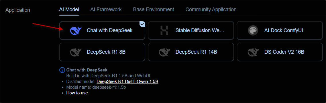 "select chat with deepseek tempalte"