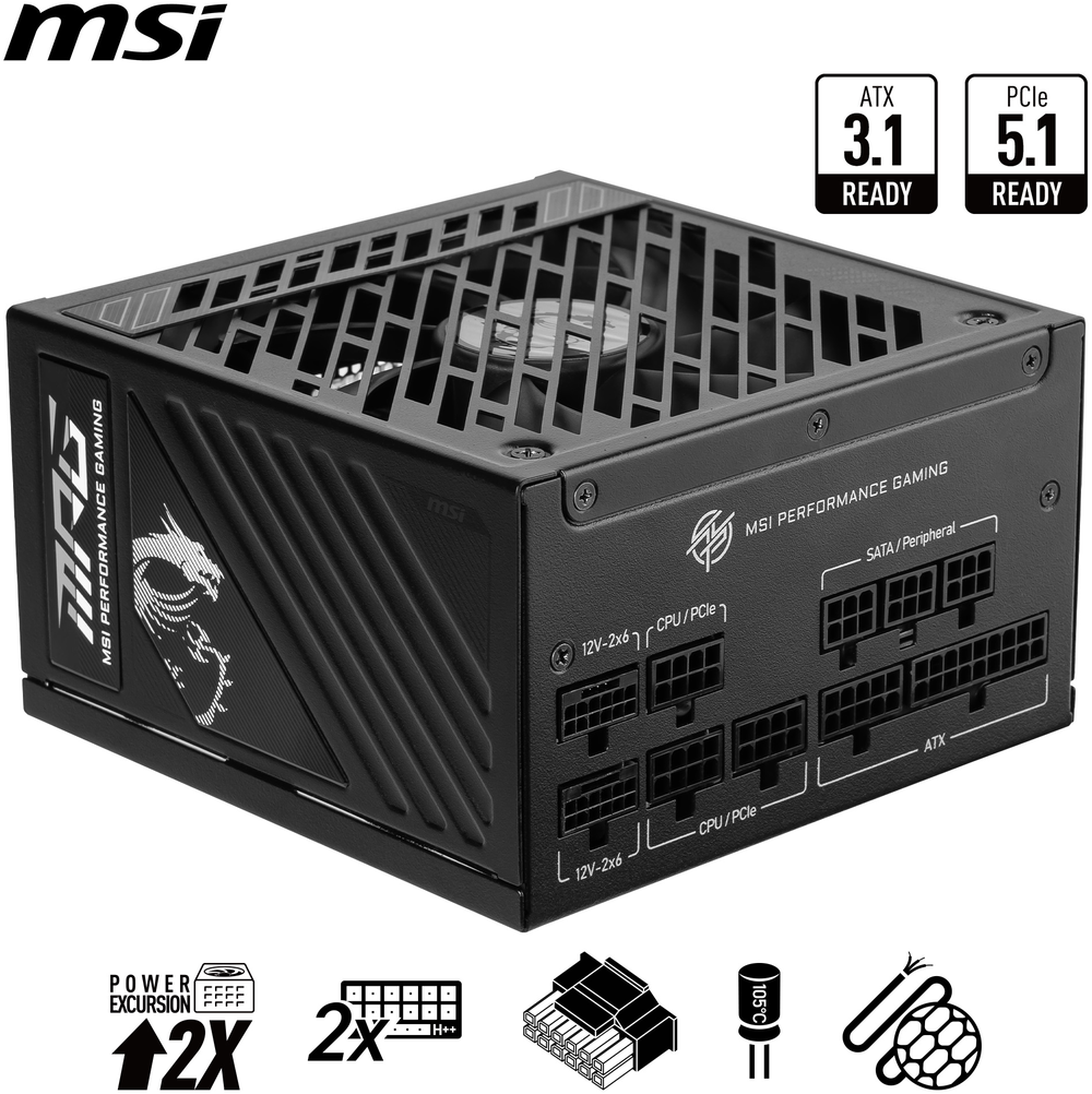 MSI MPG A850GS Gaming PSU