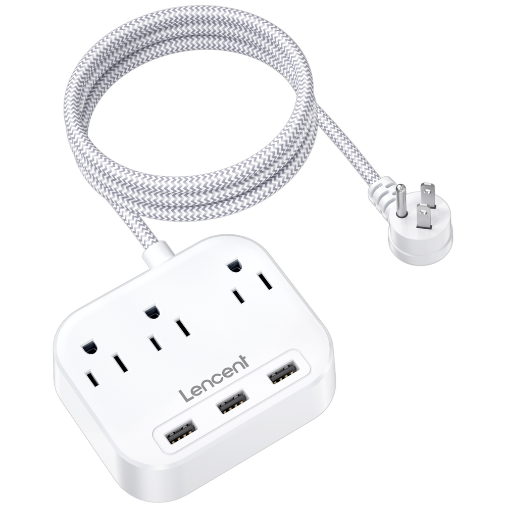 Power Strip USB Outlet Extension Cord 