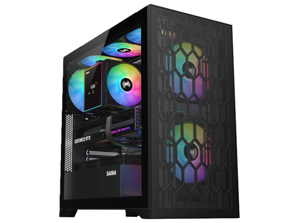 SAMA V Mesh Black ATX Mid-Tower Case 