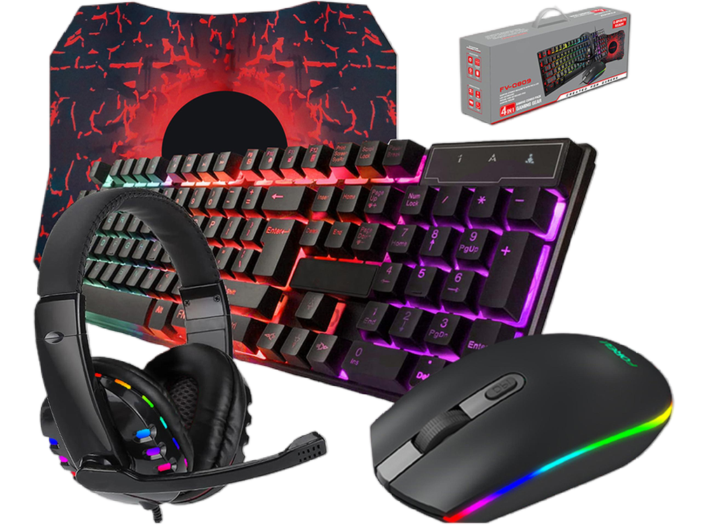 Wired Gaming Keyboard and Mouse Headset Combo