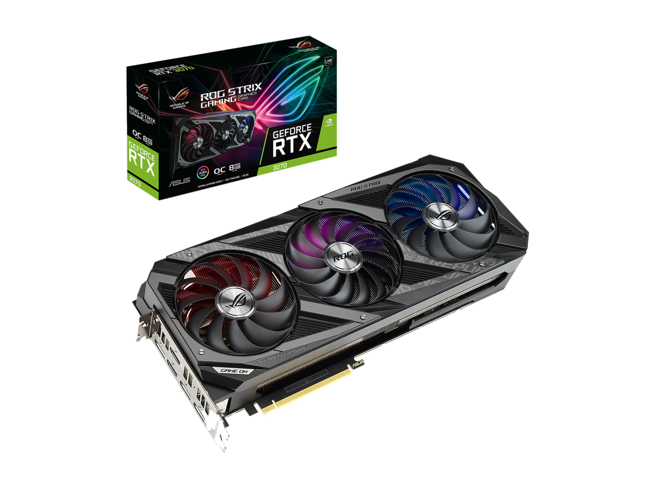 ASUS ROG Strix GeForce RTX 3070 V2 OC Edition 8GB GDDR6 PCI Express 4.0 Video Card ROG-STRIX-RTX3070-O8G-V2-GAMING (LHR)