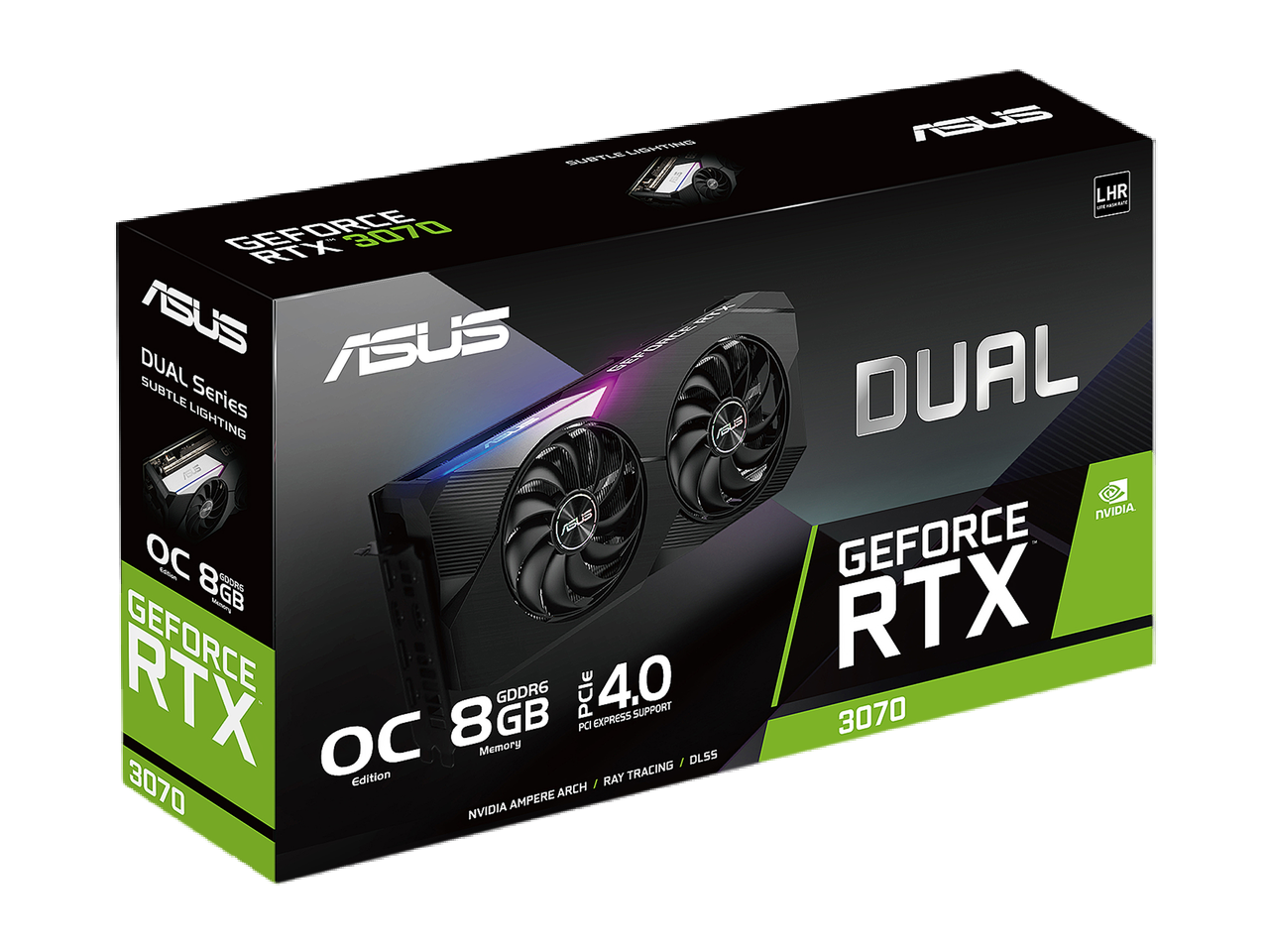 ASUS Dual NVIDIA GeForce RTX 3070 V2 OC Edition Gaming Graphics Card (PCIe 4.0, 8GB GDDR6, LHR, HDMI 2.1, DisplayPort 1.4a, Axial-tech Fan Design, Dual BIOS, Protective Backplate)