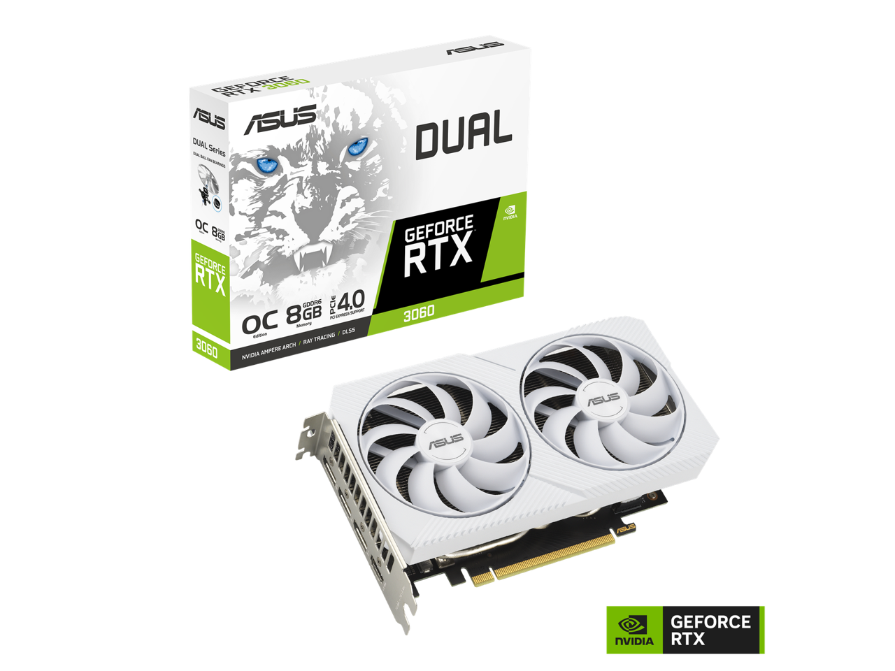 ASUS Dual GeForce RTX 3060 White OC Edition 8GB GDDR6 (PCIe 4.0