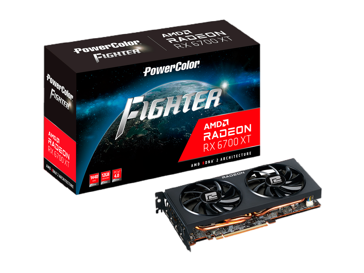 PowerColor Fighter AMD Radeon RX 6700 XT Gaming Graphics Card with 12GB GDDR6 Memory, Powered by AMD RDNA 2, HDMI 2.1 (AXRX 6700XT 12GBD6-3DH)