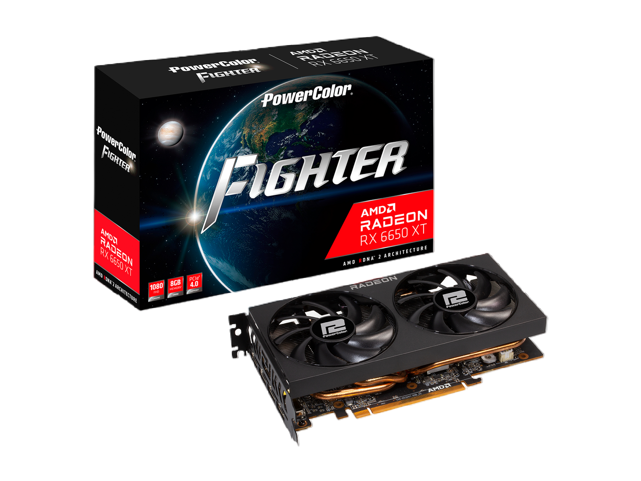 PowerColor Fighter Radeon RX 6650 XT 8GB GDDR6 PCI Express 4.0 ATX Video Card AXRX 6650XT 8GBD6-3DH