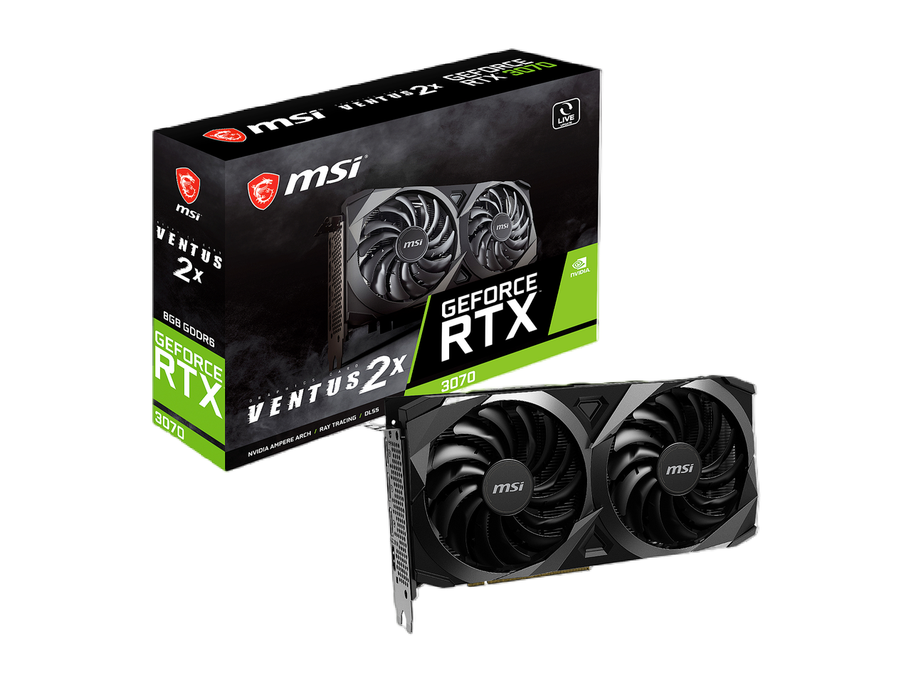 MSI Ventus GeForce RTX 3070 8GB GDDR6 PCI Express 4.0 Video Card RTX 3070 Ventus 2X 8G OC LHR