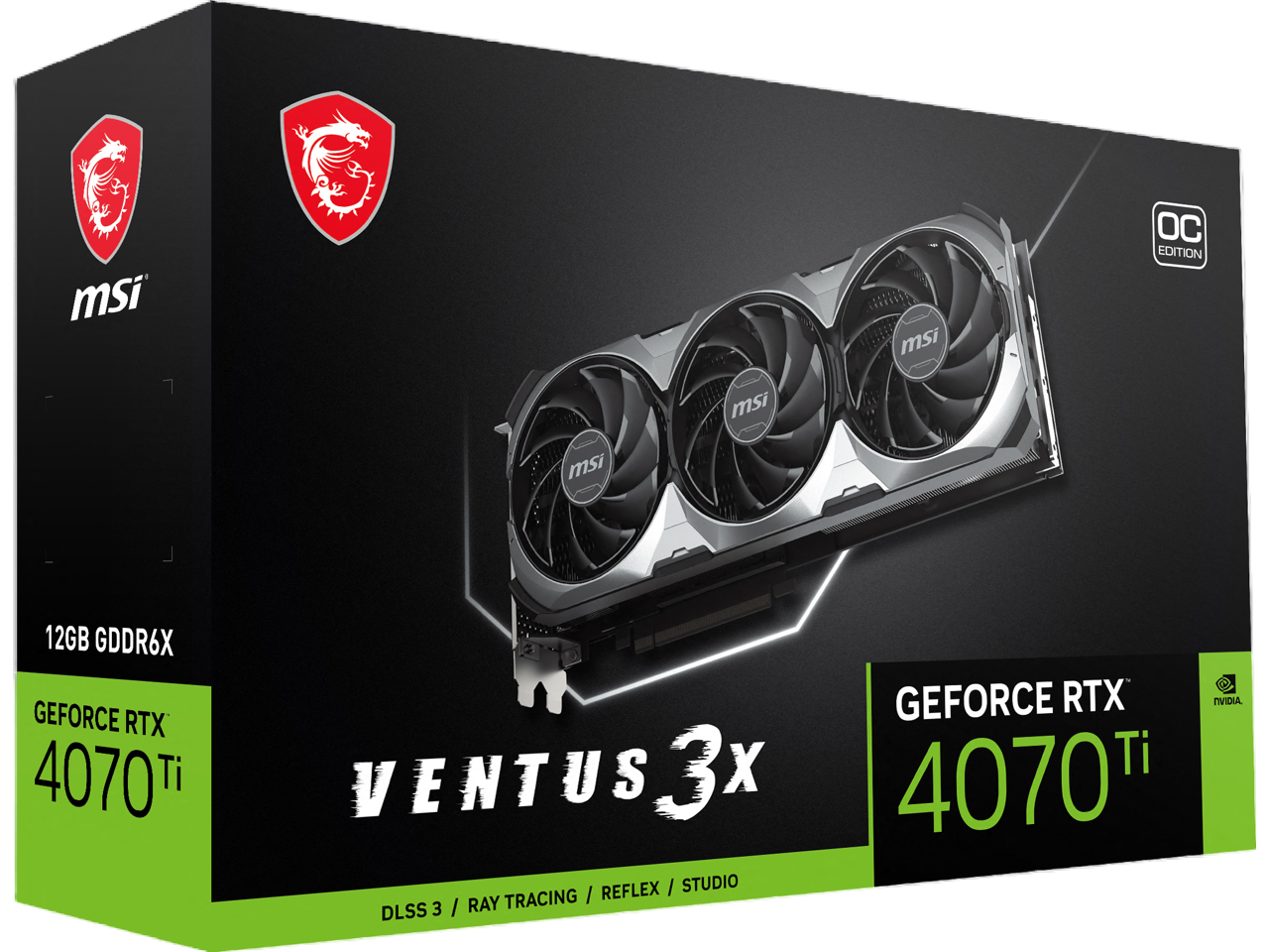 MSI Ventus GeForce RTX 4070 Ti 12GB GDDR6X PCI Express 4.0 Video Card RTX 4070 Ti VENTUS 3X 12G OC