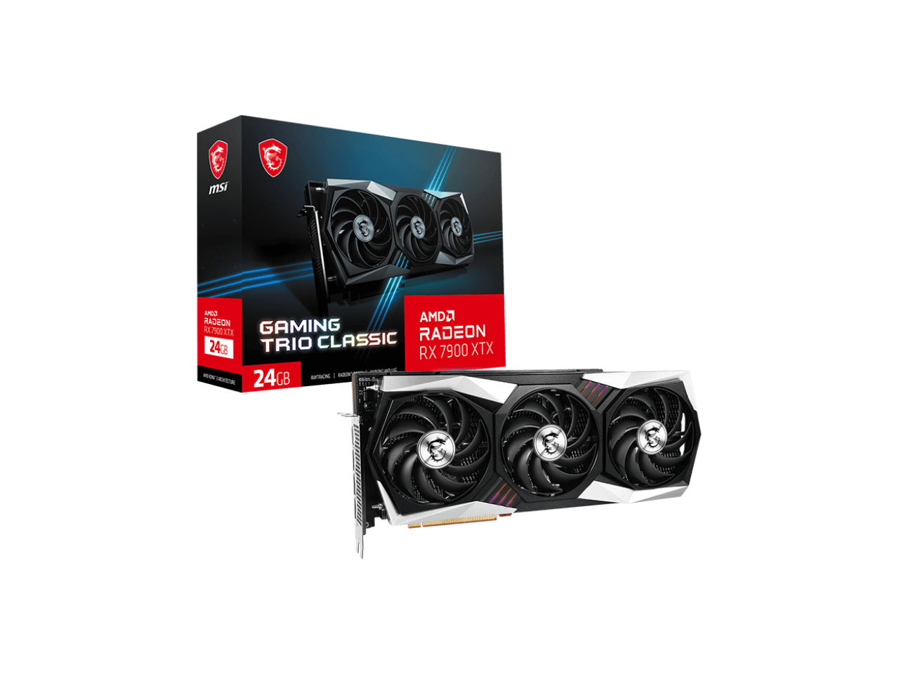 MSI Gaming Radeon RX 7900 XTX 24GB GDDR6 PCI Express 4.0 ATX Video Card RX 7900 XTX GAMING TRIO CLASSIC 24G