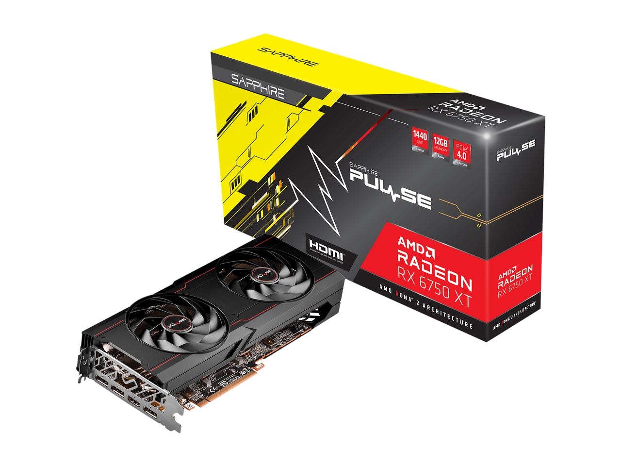 SAPPHIRE PULSE Radeon RX 6750 XT 12GB GDDR6 PCI Express 4.0 ATX Video Card 11318-03-20G