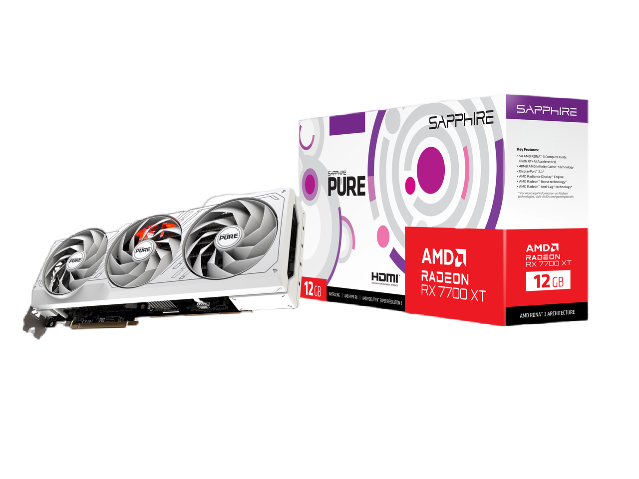 SAPPHIRE PURE Radeon RX 7700 XT Video Card 11335-03-20G - justgpu.com