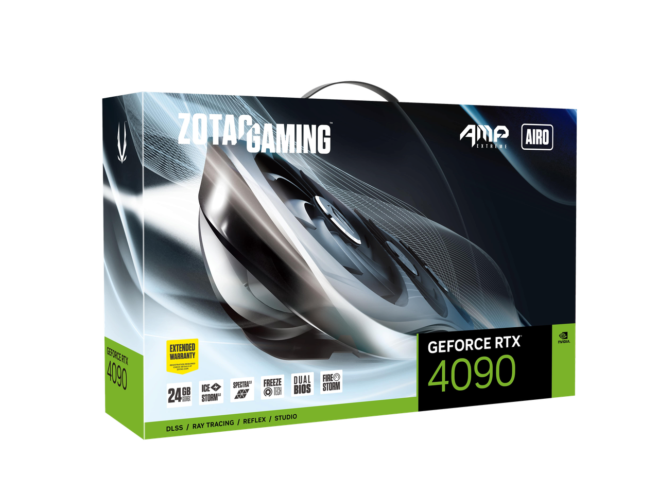ZOTAC GAMING GeForce RTX 4090 AMP Extreme AIRO DLSS 3 24GB GDDR6X 384-bit 21 Gbps PCIE 4.0 Gaming Graphics Card, IceStorm 3.0 Advanced Cooling, SPECTRA 2.0 RGB Lighting, ZT-D40900B-10P
