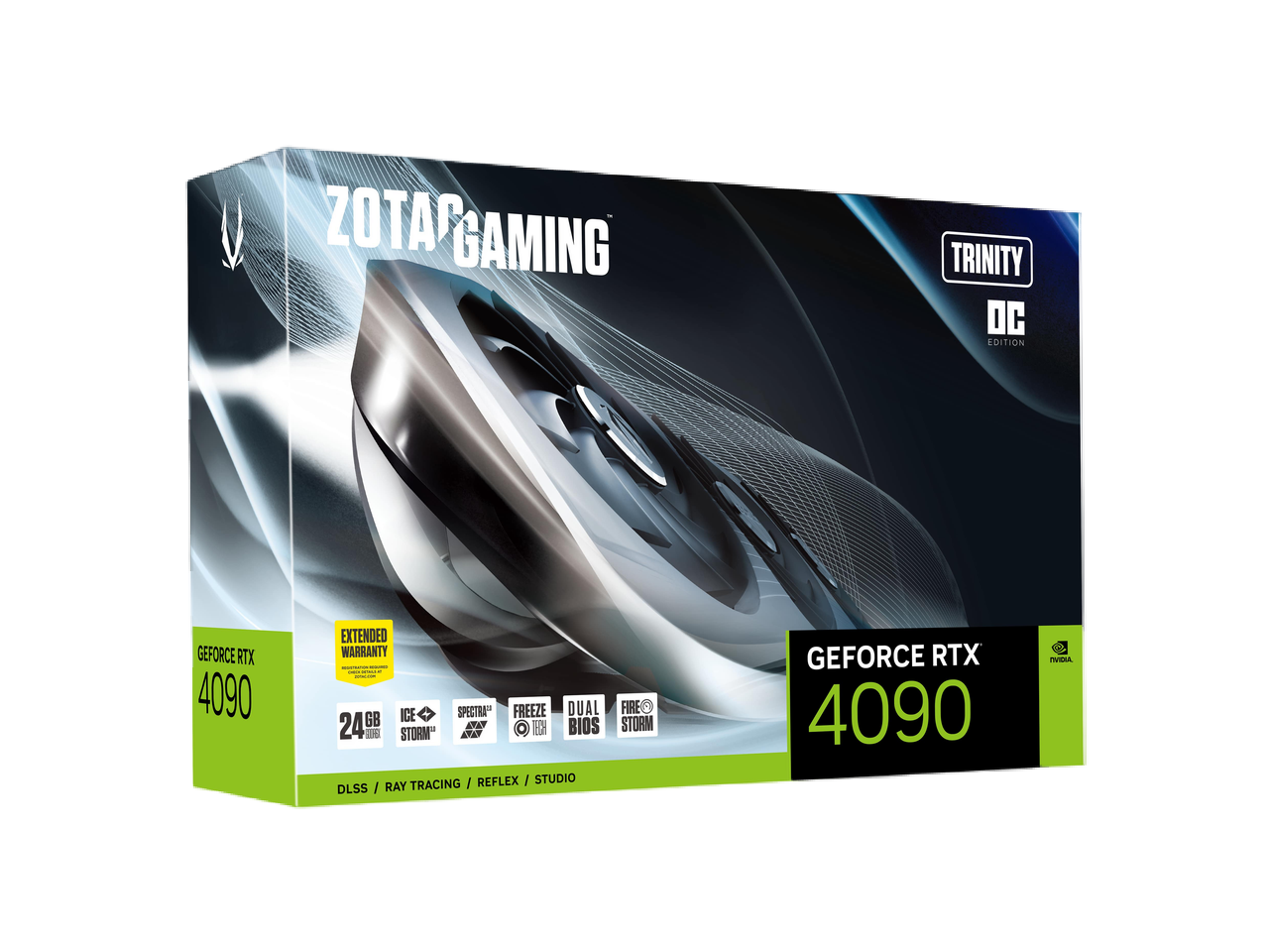 ZOTAC GAMING GeForce RTX 4090 Trinity OC DLSS 3 24GB GDDR6X 384-bit 21 Gbps PCIE 4.0 Gaming Graphics Card, IceStorm 3.0 Advanced Cooling, SPECTRA 2.0 RGB Lighting, ZT-D40900J-10P