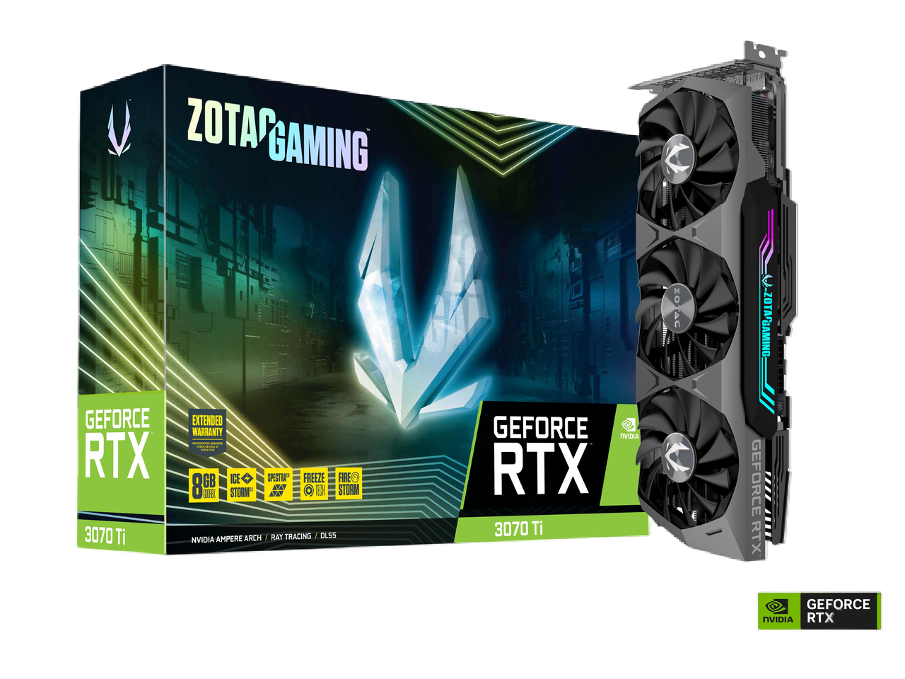 ZOTAC GAMING GeForce RTX 3070 Ti 8GB GDDR6X 256-bit 19 Gbps PCIE 4.0 Gaming Graphics Card, IceStorm 2.0 Advanced Cooling, SPECTRA 2.0 RGB Lighting, ZT-A30710Q-10P