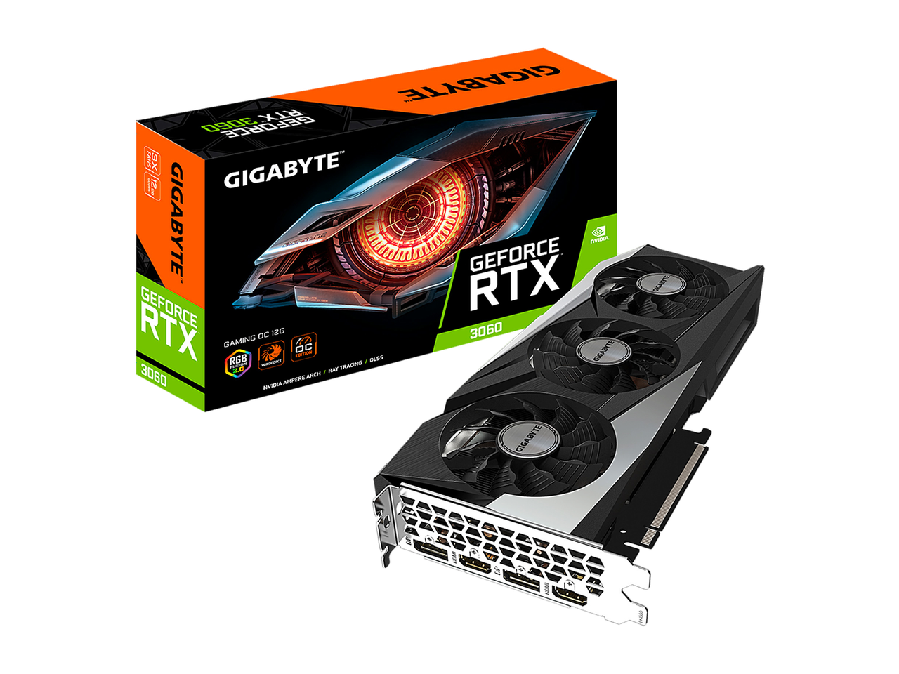 GIGABYTE Gaming OC GeForce RTX 3060 12GB GDDR6 PCI Express 4.0 ATX Video Card GV-N3060GAMING OC-12GD (rev. 2.0) (LHR)