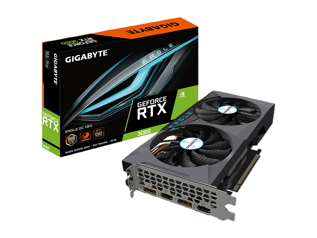 GIGABYTE Eagle OC GeForce RTX 3060 12GB GDDR6 PCI Express 4.0 ATX Video Card GV-N3060EAGLE OC-12GD (rev. 2.0) (LHR)