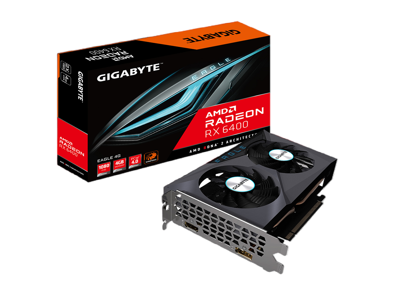 GIGABYTE Eagle Radeon RX 6400 4GB GDDR6 PCI Express 4.0 Video Card GV-R64EAGLE-4GD