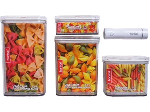 FONTAL Electric Vacuum Sealer Machine with 4 Airtight Food Storage Containers (0.7Qt / 1.8Qt / 2.8Qt / 3.7Qt)